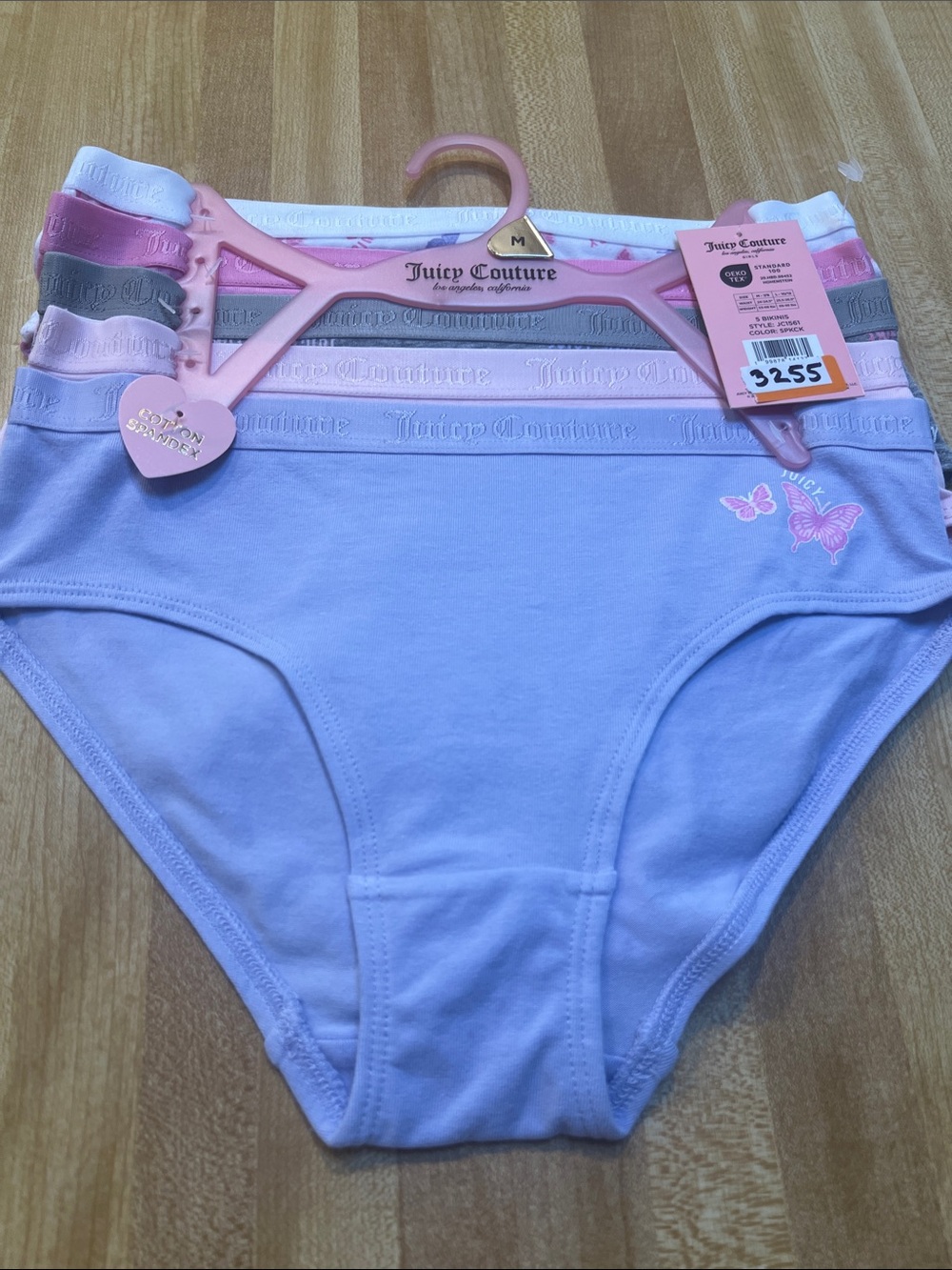 #3255*Juicy Couture Girls' Lavender Bikini Briefs - 5-Pack